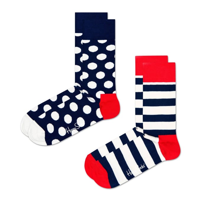 Happy Socks Classic Big Dot Socks (2-pack) - unisex sokken - Unisex - Maat: 36 - 40