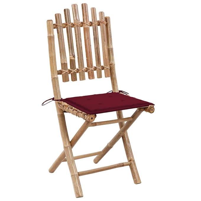 vidaXL - 5-delige - Tuinset - inklapbaar - met - kussens - bamboe