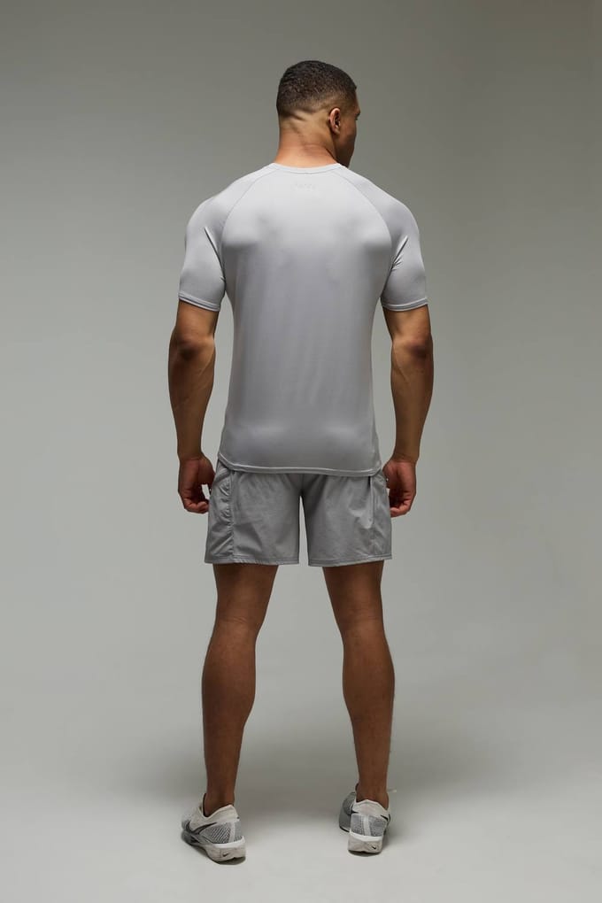 Heren Actieve Lichtgewicht Essentials Gym Regular Fit Raglan T-shirt | Grey | Size 2XL