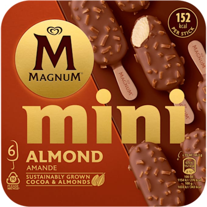 Magnum Mini IJs Amandel - 6 x 55 ml