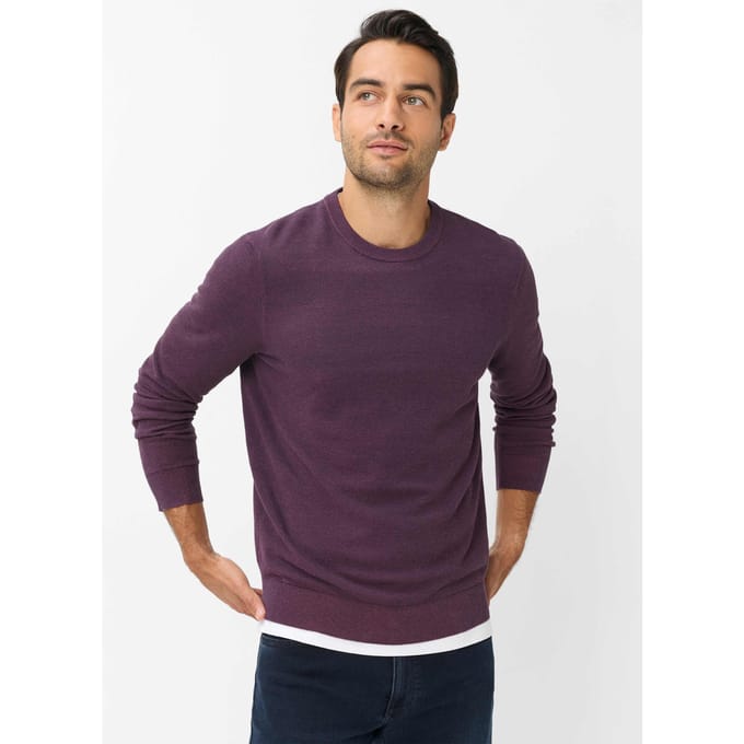 Brax Heren Trui  Style RICK plum, donkerpaars, maat M