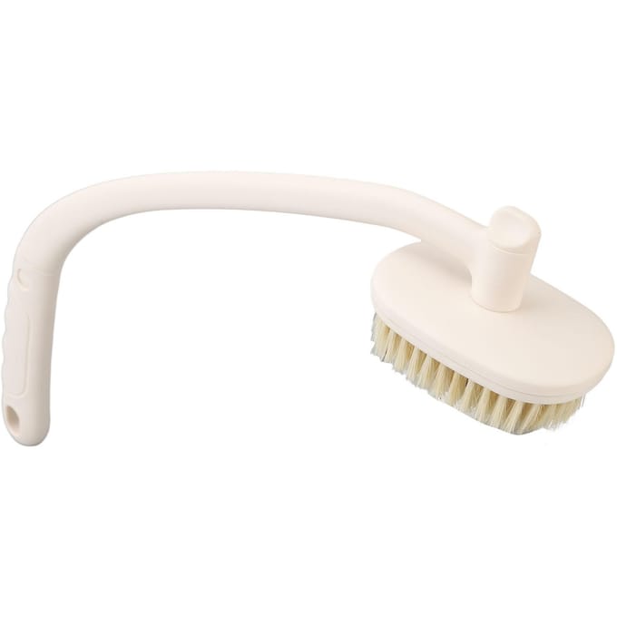 Rugbadborstel Lange Gebogen Handgreep Multifunctionele Rugschrobber Doucheborstel voor Ouderen Gehandicapten white