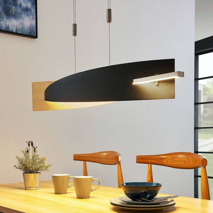 Lucande LED hanglamp Marija, 101 cm, zwart, dimbaar
