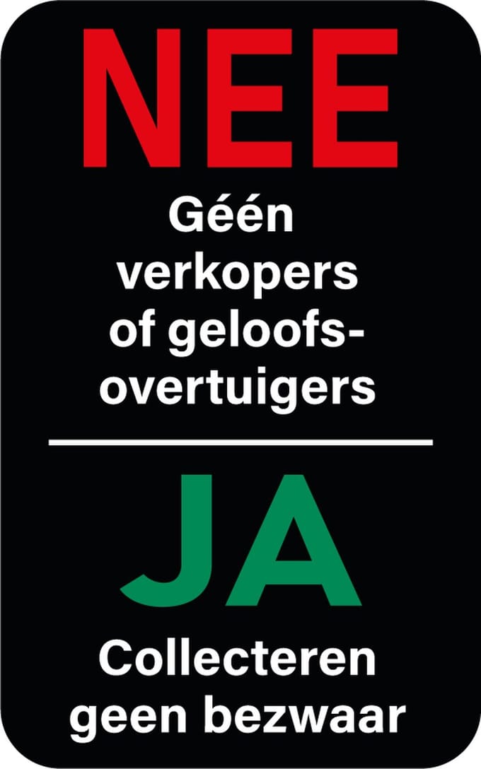 Nee sticker deurverkoop