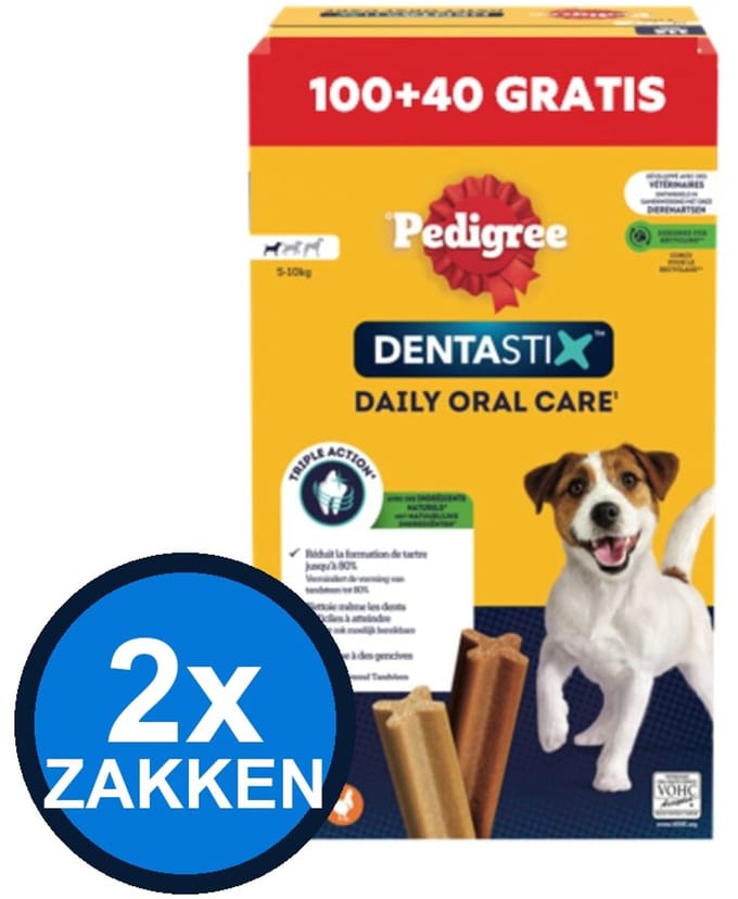 2x Pedigree - Dentastix S 100+40 - Hondenvoer Snacks - 2.2 kg