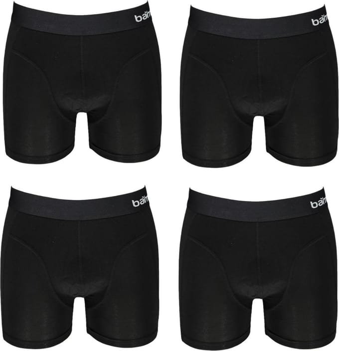 Bamboo Heren Boxershorts - 4 pack - Zwart - Maat S