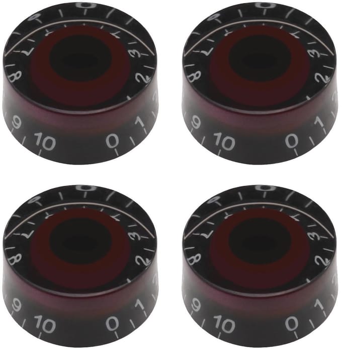 Dailygoods - Set van 4 Elektrische Gitaar Volume Knoppen met 18 Grove Spline