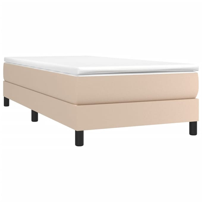 vidaXL - Boxspring - bed - kunstleer - cappuccinokleurig - 100x200 - cm