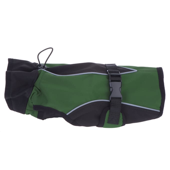 ca. 40 cm ruglengte - Hondenjas Softshell Groen