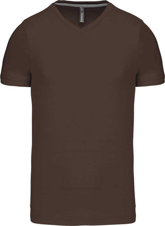 Kariban T-shirt V-hals korte mouwen K357 - Chocolate - L