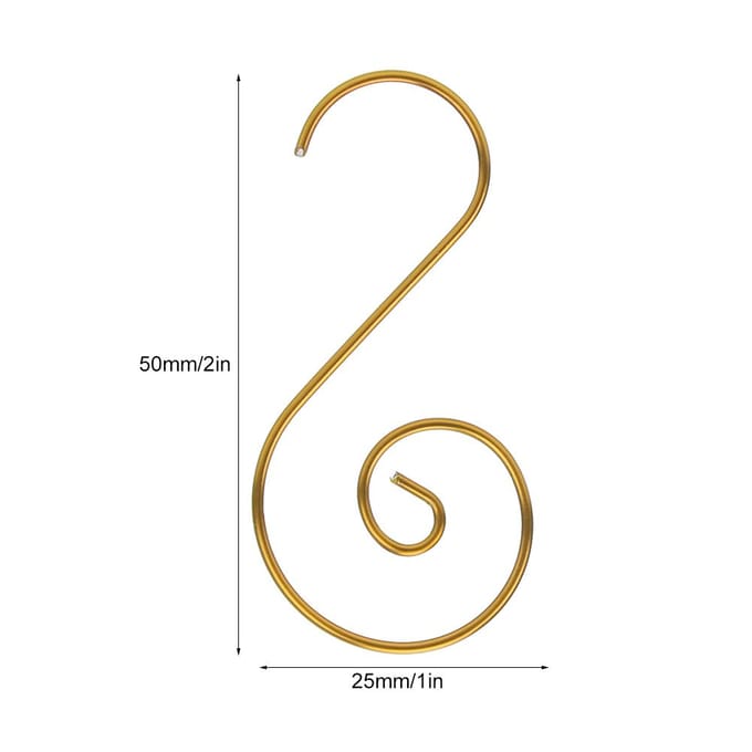 60 stuks Mini Multifunctionele Metalen S-haken Kerstboomhouder Decoratie(Goud ) zilver