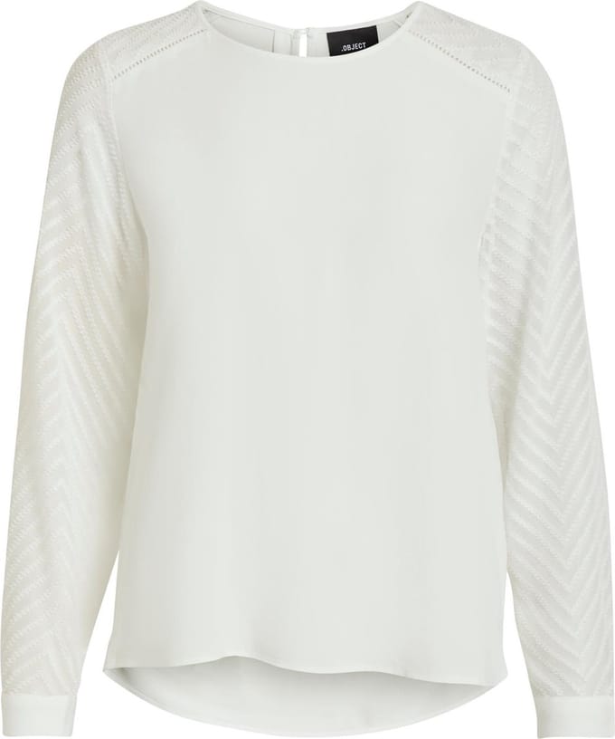 OBJECT OBJZOE L/S TOP Gardenia Dames T-Shirt - Maat 34