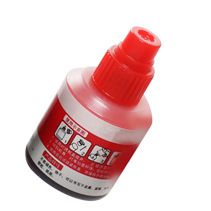 Markerinkt Waterdicht Lichtbestendig Snel navulbaar Oliemarker Navulinkt met druppeldispenser red