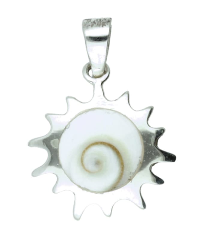 Zilveren Oog van Shiva in zon ketting hanger
