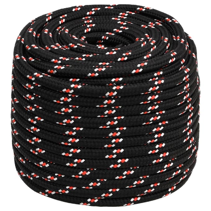 vidaXL - Boot - touw - 18 - mm - 25 - m - polypropyleen - zwart
