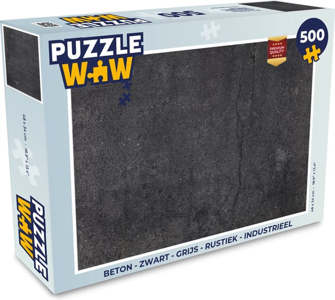 Puzzel Beton - Zwart - Grijs - Rustiek - Industrieel - Legpuzzel - Puzzel 500 stukjes