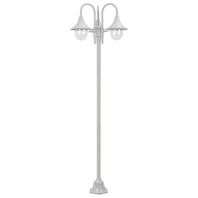 vidaXL Tuinpaalverlichting Set - Aluminium, Wit, 3-delig, 220 cm
