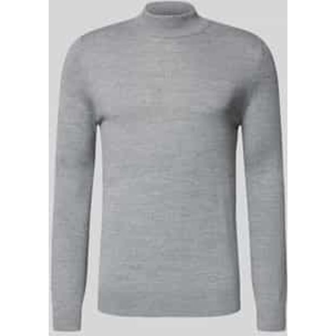 Gebreide pullover van wolmix met opstaande kraag