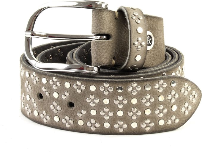b.belt Leren Riem Nietengürtel W80 Mausgrau Grijs