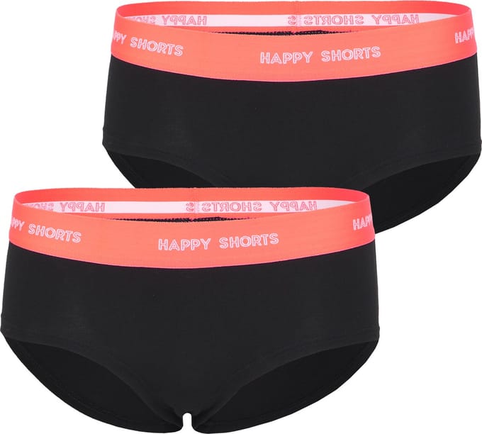Happy Shorts Dames Hipster Zwart 2-Pack - Maat L
