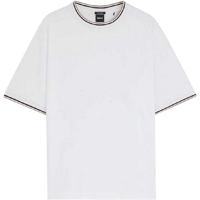 Boss Effen geweven T-shirt voor heren (Wit)