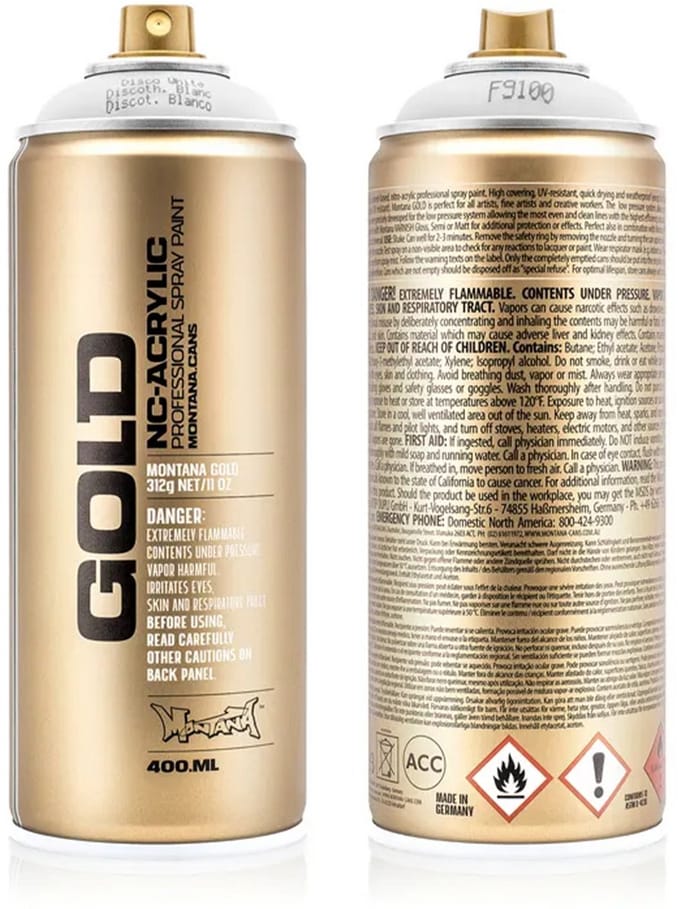 Montana GOLD Fluor Verf WIT spuitbus 400ml