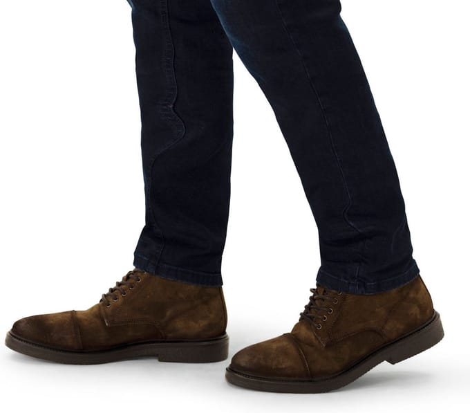 Manfield - Heren - Bruine suède veterboots - Maat 41