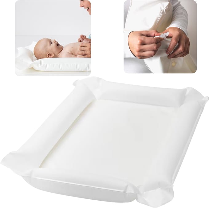 SKÖTSAM Wit baby verschoonkussen, opblaasbaar, waterdicht, luiertafel 80x53x2cm IKEA