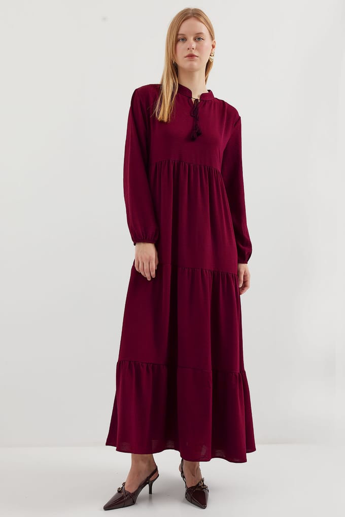 Maxi-jurk met Strikdetail
