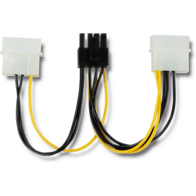 Qoltec Adapter 2x MOLEX vrouwelijk/PCI-E 8-pins mannelijk |   15 cm