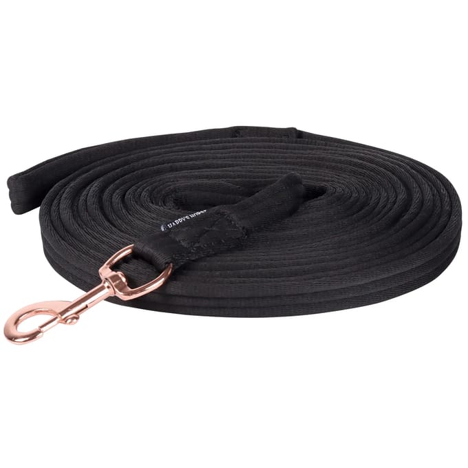 Harry's Horse - Longeerlijn Soft - Rosegold - 8m - Zwart