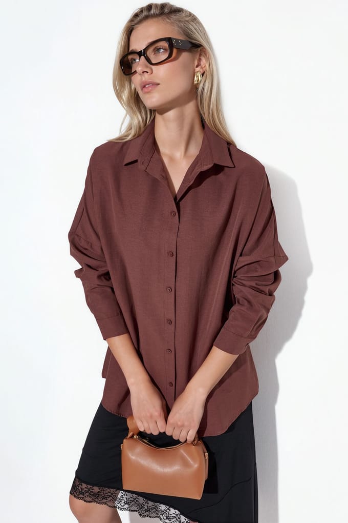 Oversized Lange Mouwen Poplin Shirt