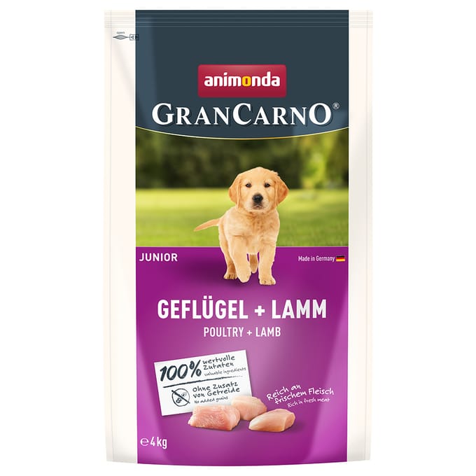 4kg animonda GranCarno Junior gevogelte + lam droogvoer voor honden