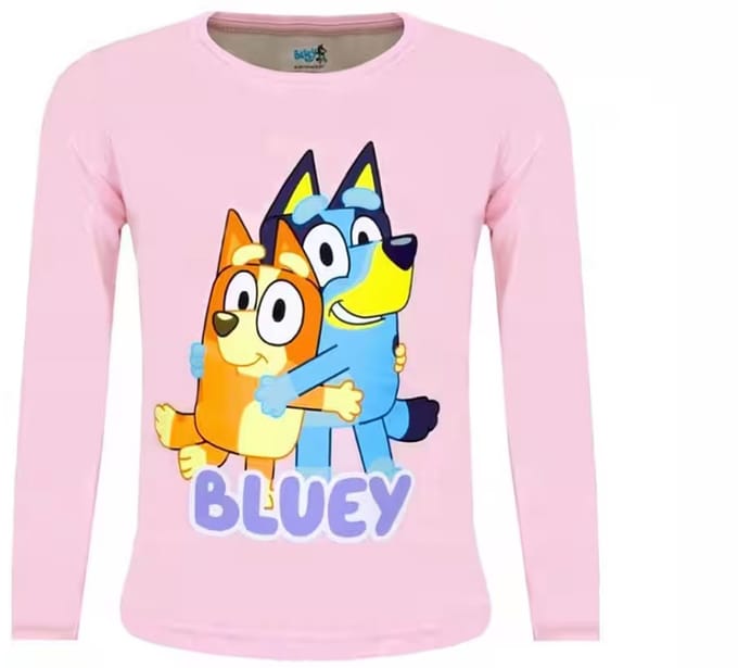 Bluey Hug Roze kindershirt, top 3 jaar / 98 cm