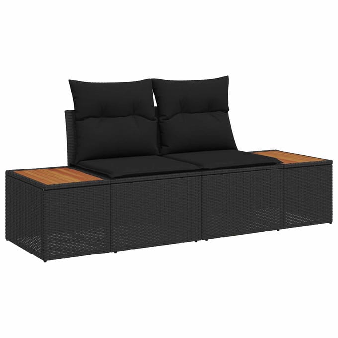 vidaXL - Tuin - Sofa - Zwart - 184 - x - 62 - x - 85cm - poly - rattan