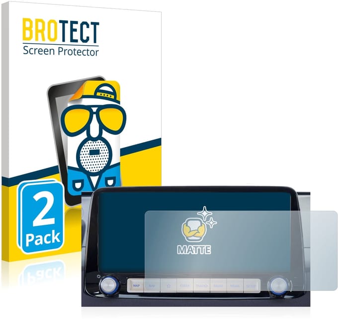 BROTECT - Screenprotector voor Hyundai Kona 2020 Infotainment System 10" - Folie Beschermfolie matte 2 Stuks