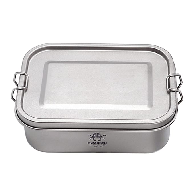 Camping Bento Box Titanium Bento Box Outdoor 800ml Lunchbox Rechthoekige Voedselcontainer Ti88 white