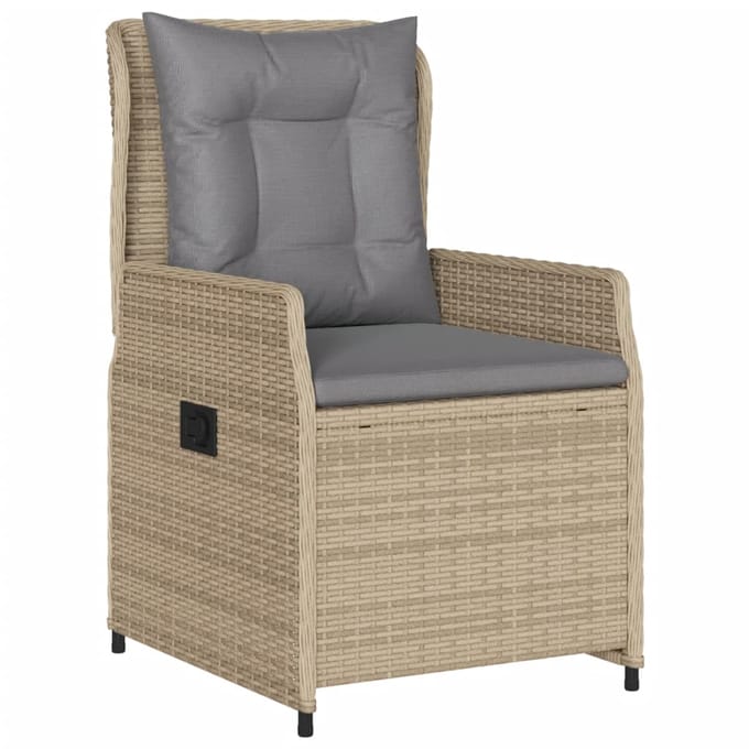 vidaXL - 9-delige - Tuinset - met - kussens - poly - rattan - beige