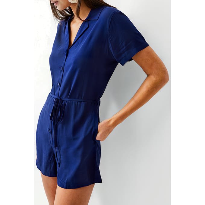 French Connection Rever Playsuit Dk Navy Taglia: 6 | Tute corte Outlet | Donna | Blu