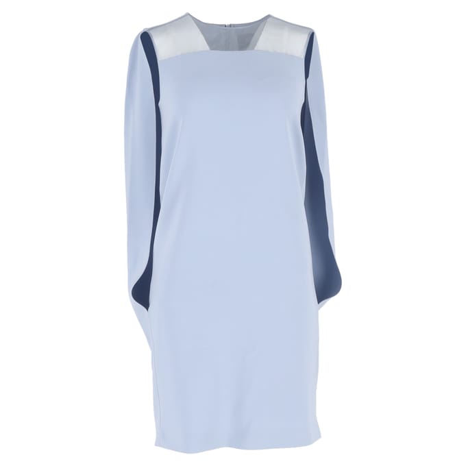 Max Mara Sospiro Cape mini-jurk in lichtblauw triacetaat