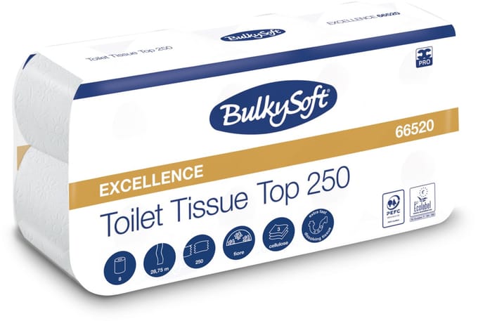 Bulkysoft toiletpapier excellence cellulose 3 laags 250 vel 72 stuks