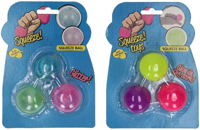 Knijpbal Sticky Kleur, Set van 3