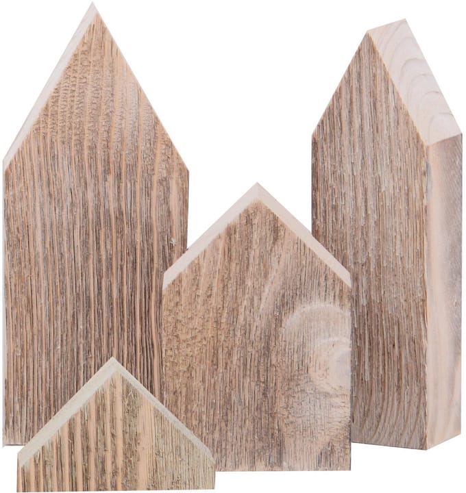 UNUS® Huisjes-set houten, set van 4 Stads hout wit woondecoratie