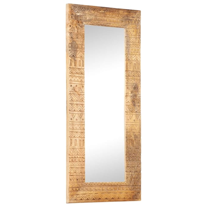 vidaXL - Spiegel - handgesneden - 110x50x2,5 - cm - massief - mangohout