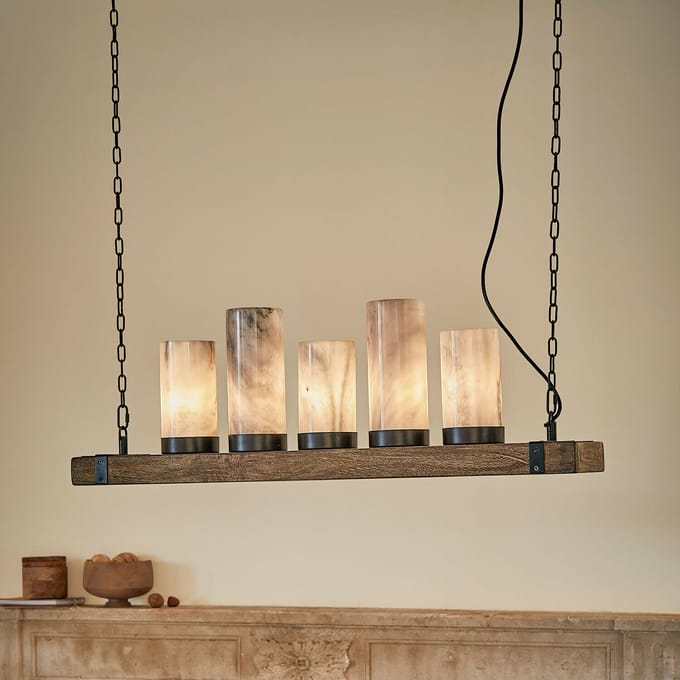 LOBERON Hanglamp Haverfell zwart/crème/bruin