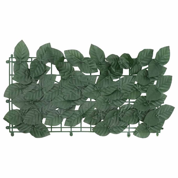 vidaXL - Balkonscherm - met - donkergroene - bladeren - 400x75 - cm