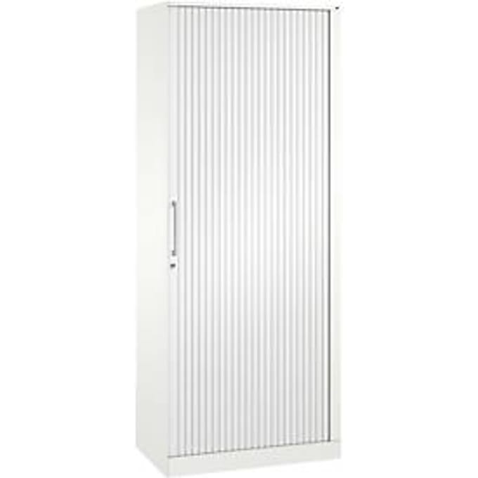 Roldeurkast ASISTO C 3000, 5 ordnerhoogten, B 800 mm, wit/wit