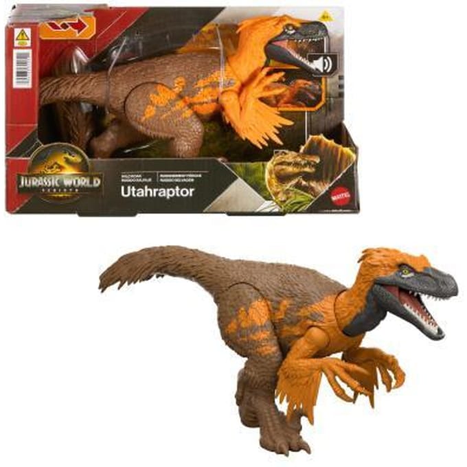 Mattel JURASSIC WORLD WILD ROAR Utahraptor Dinosaurussen