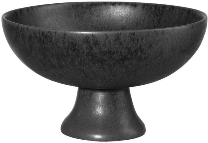 ASA kom op voet, zwart ijzer d. 14 cm, h. 8,5 cm