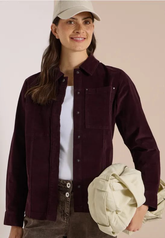 Overshirt van fijn corduroy met borstzakken